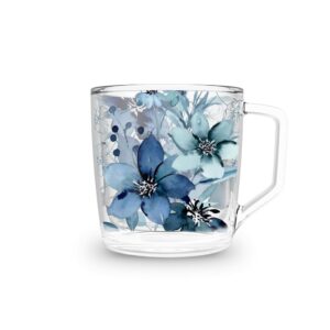 Xícara HX86 – Flor Azul Aquarela