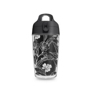 Garrafa Fit HX70 – Flores Preto e Branco