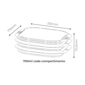 Porta Frios Empilhável 1,4L | Preto Carbono
